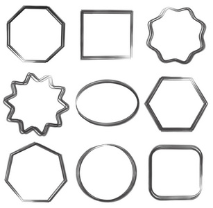 漫画边框线条文本框框架集的线条形状照片