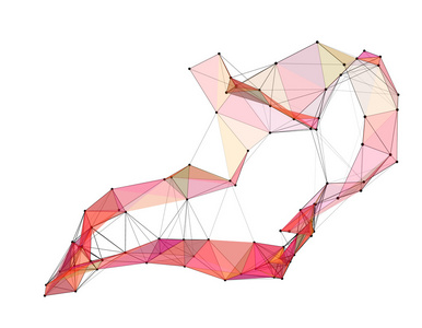 抽象的分子格网络。抽象的多边形形状