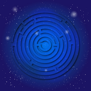 神圣的天空精神的神圣象征的上深蓝色的宇宙天空迷宫.
