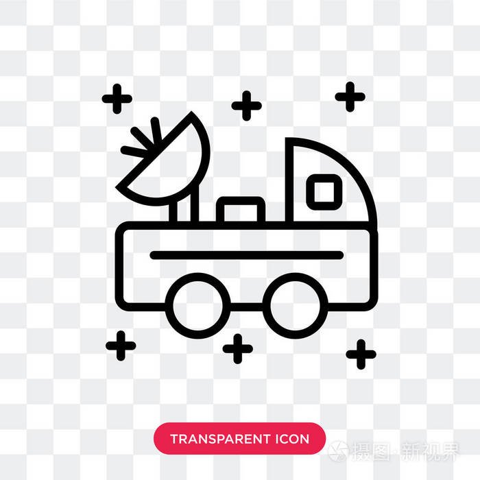 月亮流浪者矢量图标被隔离在透明背景上, 月亮插画-正版商用图片0sr66v