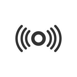 平面式运动传感器图标.在白色隔离背景上的传感器波矢量图.