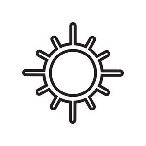 太阳图标矢量符号和符号在白色背景下被隔离, 太阳标志概念
