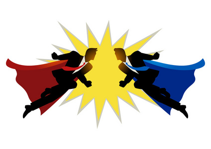 发生冲突插画-发生冲突手绘-发生冲突卡通图-摄图新视界