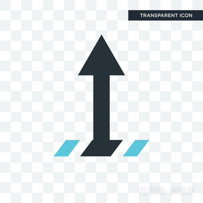 向上箭头矢量图标在透明背景上隔离, 向上 arro