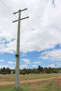 蓝蓝的天空电线杆图片