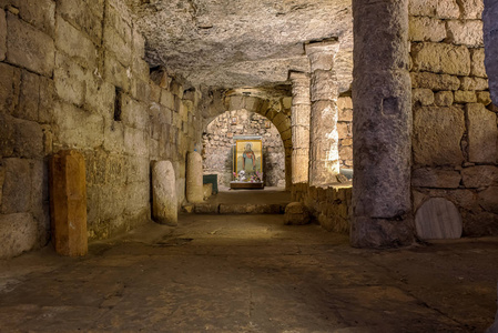 圣拉拉梅尔耶姆 玛丽, 玛丽 壁画在后 Tekla 地下洞穴教堂也被称为圣亚特格拉, 绫 Thekla, 被毁了拜占庭的历