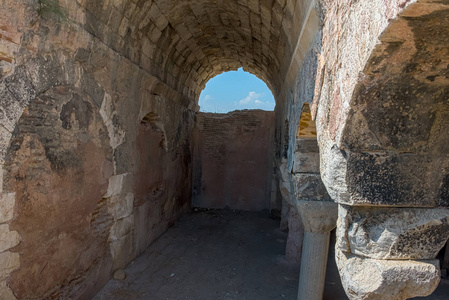 储水池的室内视野在 Tekla 的地下洞穴教堂也被称为圣特格拉, 亚 Thekla, 位于 Silifke, 梅尔辛, 土耳其.