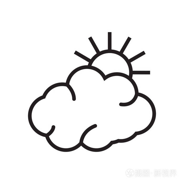 多云图标矢量符号和符号在白色背景下被隔离, 多云徽标概念