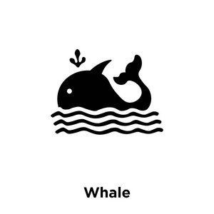 鲸鱼图标矢量隔离在白色背景, 标志概念鲸鱼标志在透明背景, 充满黑色