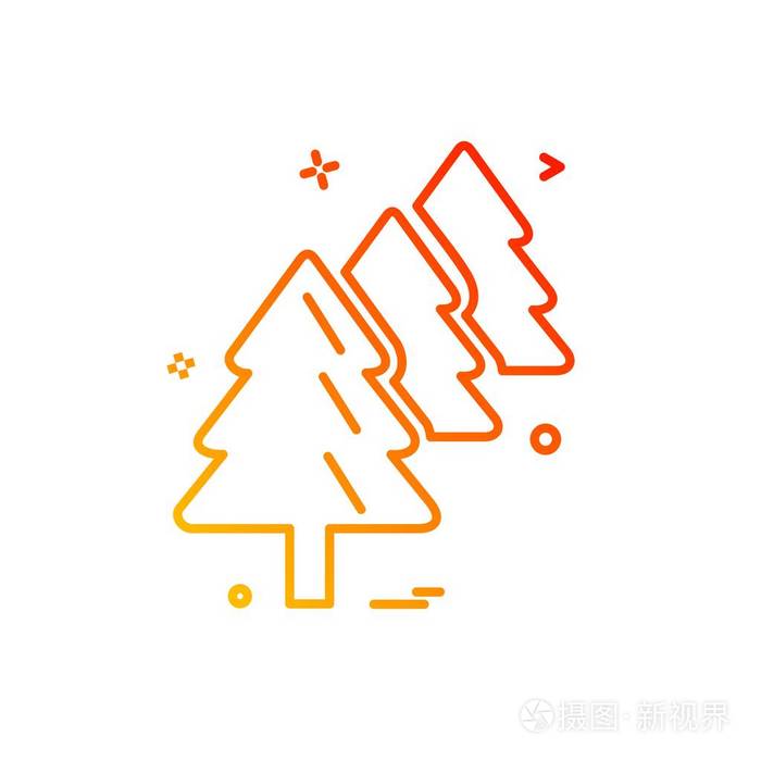 圣诞树图标设计矢量