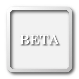 Beta 图标。白色背景上的互联网按钮