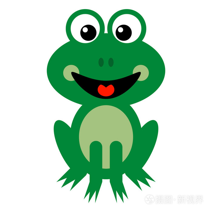 微笑只绿色的青蛙卡通