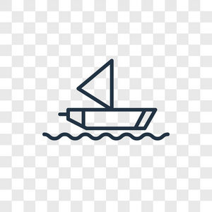 帆船矢量图标隔离在透明背景, 帆船标志概念