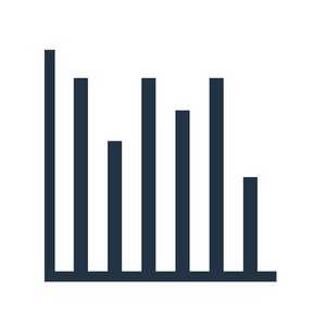 条形图图标矢量被隔离在白色背景上, 条形图 si