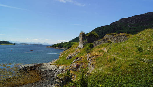 斯特罗姆城堡是废墟在 Carron 湖的银行的低地城堡在 Stromemore, 5.5 公里西南村庄 Lochcarron