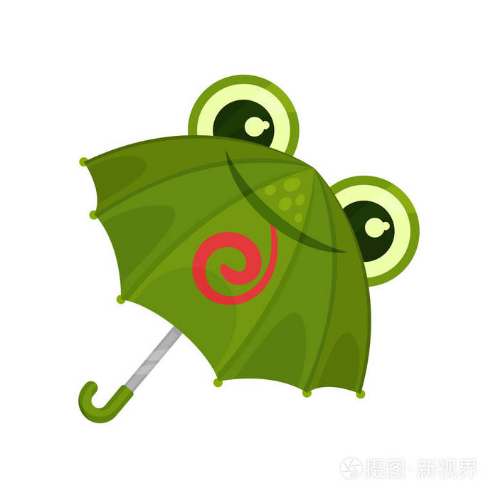 绿蛙伞矢量插图白色背景插画 正版商用图片0srw5r 摄图新视界