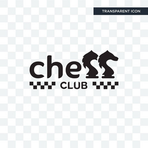 棋俱乐部矢量图标隔离在透明背景下, 国际象棋