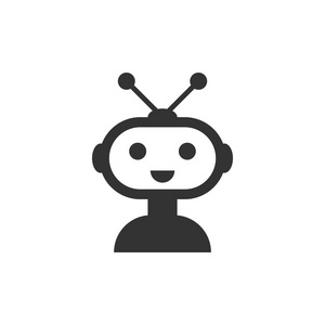 可爱的机器人 chatbot 图标在平面风格.