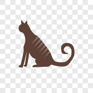 猫矢量图标在透明背景下隔离, cat 徽标概念