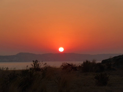 在海的日出在罗兹, 希腊