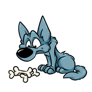 狼来了卡通图片狼晚餐饥饿动物字符卡通插图隔离图像照片