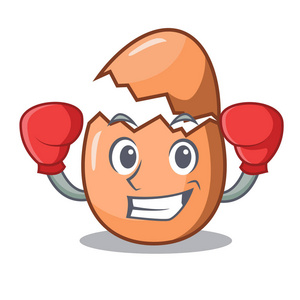 鸡蛋破碎拳击字符破碎的鸡蛋在地板上卡通照片