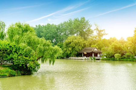 细长西湖是中国著名的风景区, 扬州, 中国