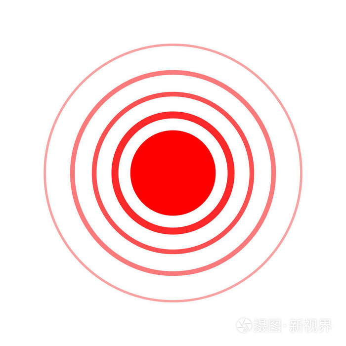圆圈图标矢量插图触摸手图标红色的痛苦符号
