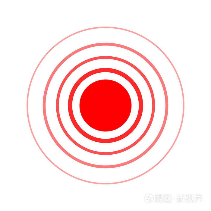 圆圈图标.矢量插图.触摸手图标.红色的痛苦符号