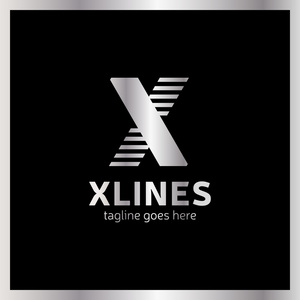 抽象字母运动 x 标志设计模板,快速的速度移动,快速能效标识照片