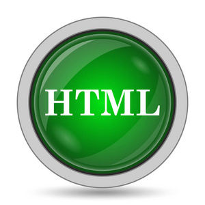 Html 图标。白色背景上的互联网按钮