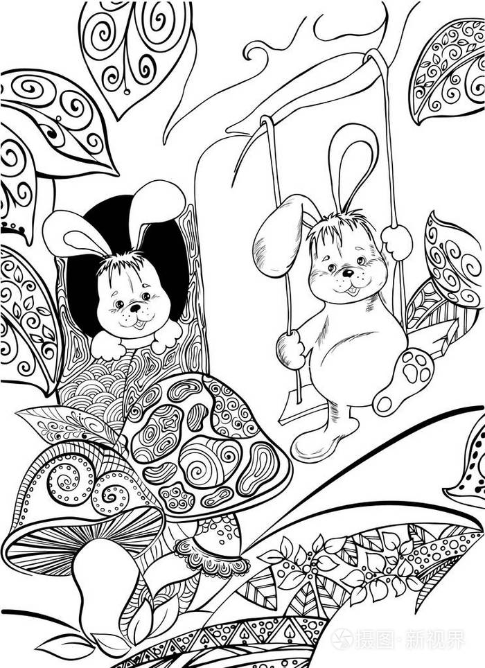 插画 图案为着色书.zentangle 样式中的矢量插图.艺术疗法.手绘.成人.