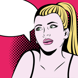 波普艺术漫画风格的女人照片