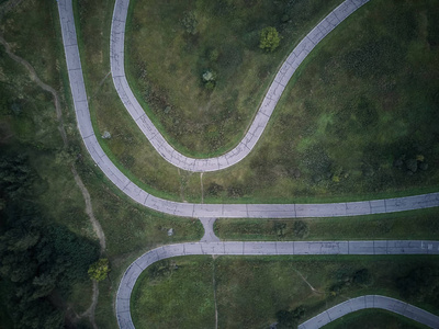 自行车路在顶部