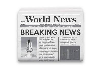 黑白报纸的现实矢量例证照片