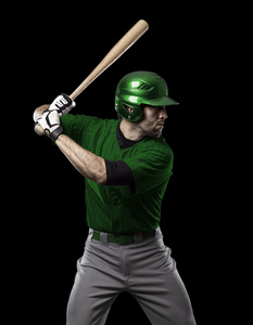 棒球运动员的绿色制服，