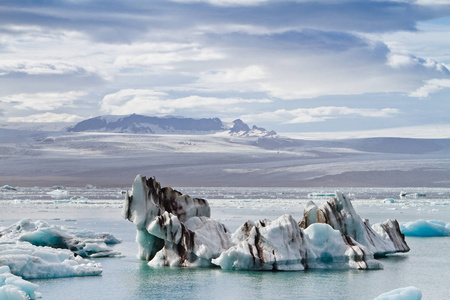 Jokulsarlon 冰河泻湖，冰岛的冰山