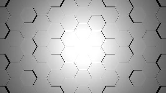 抽象灰色六角形几何曲面