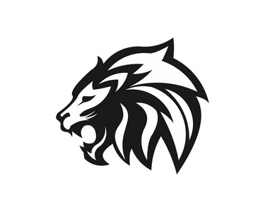 狮子头标志狮子头-矢量 logo 模板创作插画.动物的野生猫脸图形标志.