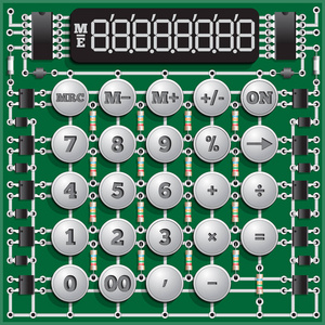 电子板以计算器的形式。矢量插图