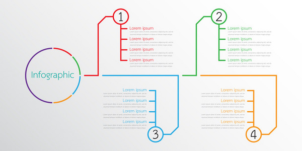 详细的报告，从不同的流程步骤的矢量图模板