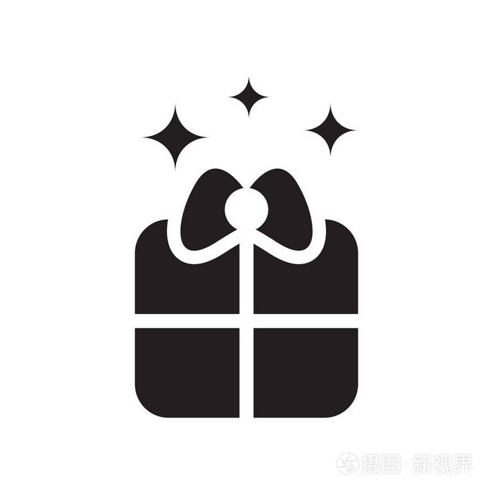 礼品图标矢量隔离在白色背景, 礼物透明标志, 庆祝象形图