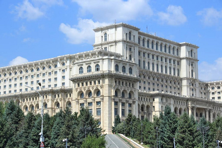 宫殿的地标在罗马尼亚首都布加勒斯特，罗马尼亚议会
