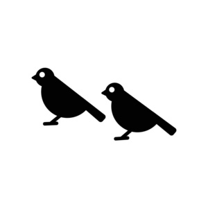 鸟图标向量被隔离在白色背景, 鸟标志, 黑暗