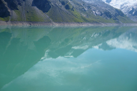 stausee mooserboden 大坝在奥地利阿尔卑斯山