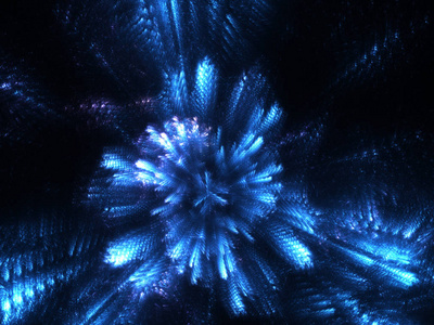 蓝色抽象分形背景3d 渲染
