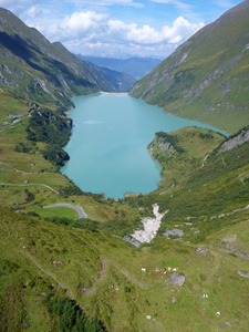 stausee mooserboden 大坝在奥地利阿尔卑斯山