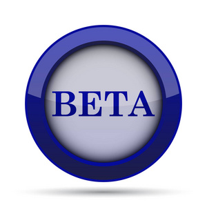 Beta 图标。白色背景上的互联网按钮