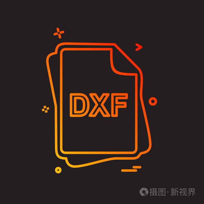 Dxf 文件类型图标设计向量