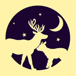 麋鹿星空图片